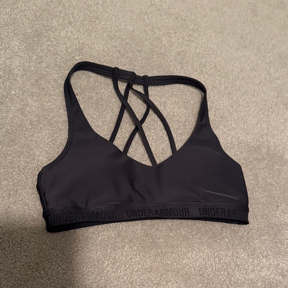 Under Armour Women's Strappy Black Sports Bra - Picture 1 of 3